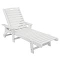 HDPE Outdoor Lounge Chair Folding Chaise Lounge Recliner for Beach/Yard/Pool/Patio with 6-Positions Adjustable Backrest