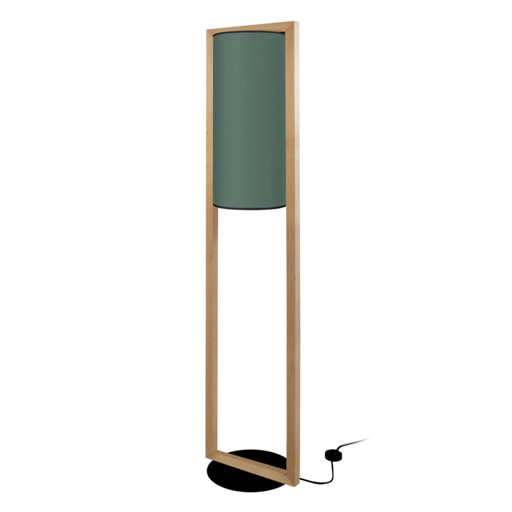 Lampadaire bois foncé et vert