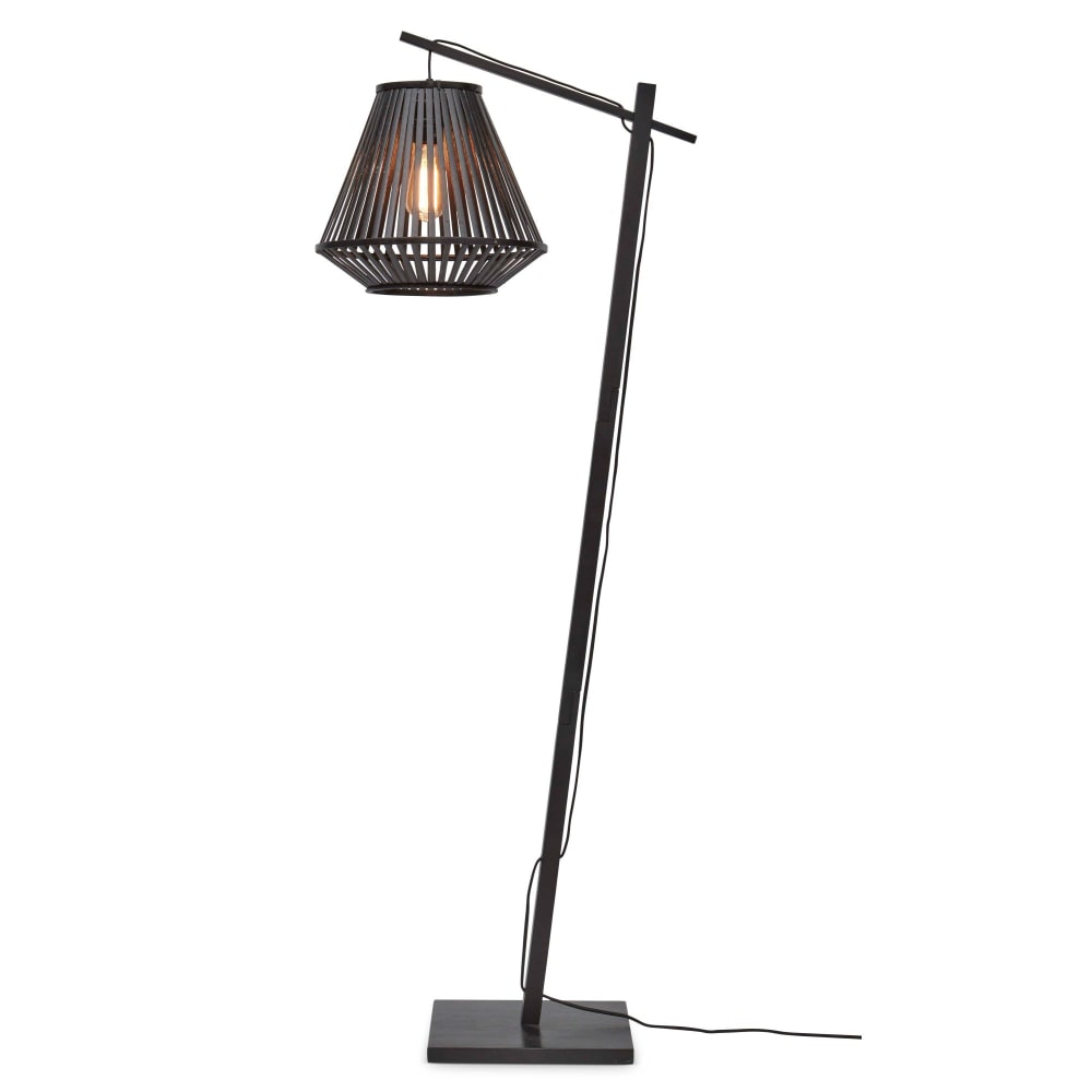 Lampadaire bambou brun 57x30x150cm