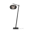 Lampadaire bambou abat-jour rotin noir, h. 176cm