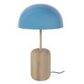 Lampe a poser bois naturel et bleu