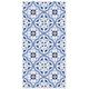 Tapis vinyle carreaux ciments fleur bleu 80x250cm