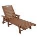 HDPE Outdoor Lounge Chair Folding Chaise Lounge Recliner for Beach/Yard/Pool/Patio with 6-Positions Adjustable Backrest