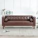 78.74" Wooden Decorated Arm 3 Seater Sofa for Living Room, Apartment, Office, Tufted Back, Pillow Arm, Bench Sofa