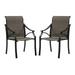 VICLLAX Outdoor Patio Chairs Set of 2 Patio Dining Chairs for Lawn Garden 2 Metal Outdoor Textilene Sling Chairs Black Frame