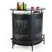 Gymax 4-Tier Metal Home Bar Unit Liquor Bar Table w/Storage Shelves & 3 Glass Holders