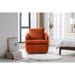 Chenille Upholstered 360 Degree Swivel Round Barrel Chair With A Pillow