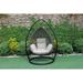 Sol Living Wicker Outdoor Egg Chair with Stand Hanging Basket Chair Hammock Chair Swing