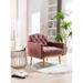 Teddy Fabric Accent Chair, Plywood Frame Leisure Single Sofa, Rose Golden Feet Leisure Chair Arm Chairs for Living Room