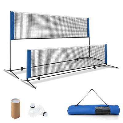 Gymax 10FT Adjustable Badminton Net Set W/2 Shuttlecocks Portable