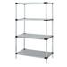 Quantum WRS4-86-2142SS Solid Shelving Starter Kit 42 W x 21 D x 86 H 300 lbs Capacity Stainless Stainless