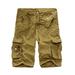 QUYUON Pajama Shorts Men Beach Shorts Deals Men Cargo Shorts Bike Shorts for Men Short Pants Casual Summer Flat Front Shorts Style M-992 Khaki M