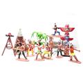13pcs/Set Native Plastic Indian Tribes Model American Art Figure for Doll Toy (Size: 7 for Cm)