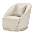 Barrel Chair - Michael Amini La Rachelle 34" Wide Swivel Barrel Chair Polyester/Fabric in Brown | 34.75 H x 34 W x 37 D in | Wayfair