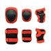 Shengshi Children\ s Sports Protective Gear Knee Pads And Elbow Pads 6 in 1 set Adjustable Riding Skating Protective Gear New Red