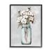Stupell Industries Cotton Flower Sprigs Farmhouse Jar Framed On Wood by Ziwei Li Graphic Art Wood in Brown/Gray/White | Wayfair au-780_fr_11x14