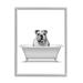 Stupell Industries Bulldog In Tub Bathroom Animal On Wood by Annalisa Latella Graphic Art Wood in Brown/Gray | 11 H x 14 W x 1.5 D in | Wayfair