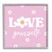 Stupell Industries Love Yourself Pink Daisies Phrase Framed On by Lula Bijoux & Co. Graphic Art in Brown/Pink | 17 H x 17 W x 1.5 D in | Wayfair