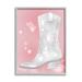 Stupell Industries Pink Disco Pattern Cowboy Boot Framed On Wood by Lil' Rue Graphic Art Wood in Brown/Pink/White | 16 H x 20 W x 1.5 D in | Wayfair