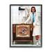 Stupell Industries Vintage Sports TV Ad Woman Framed On Wood by Kathy Alper Graphic Art Wood in Brown/White | 30 H x 24 W x 1.5 D in | Wayfair