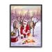 Stupell Industries Santa & Reindeer Bonfire Scene Framed On Wood by Pip Wilson Painting Wood in Brown/Indigo/Red | 30 H x 24 W x 1.5 D in | Wayfair