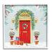 Stupell Industries Winter Doorway Christmas Gifts by Jane Sunner Wood in Blue/Brown/Green | 17 H x 17 W x 1.5 D in | Wayfair aw-040_wfr_17x17