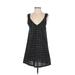 Shein Casual Dress - A-Line: Black Grid Dresses - Women's Size Small