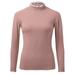 Youmylove Winter Women Crew Neck Lined Thermal Underwear Slim Warm Base Layers Long Sleeve Shirts Patchwork Top Warm Base Layers