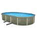 Blue Wave Trinity 15-ft x 30-ft Oval 52-in Deep Steel Wall Above Ground Pool Package with 7-in Top Rail