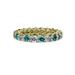 London Blue Topaz & Diamond 3.4mm Gallery Eternity Band 2.94 to 3.41 Carat tw 14K Yellow Gold.size 8.0