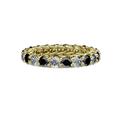 Black and White Diamond 3.4mm Gallery Eternity Band 2.94 to 3.41 Carat tw in 14K Yellow Gold.size 4.0