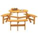 Rosecliff Heights Sharon Round 6 - Person Outdoor Restaurant Picnic Table Wood in Brown | Wayfair 7FC44F3F6A184816A50643B74A4BE216