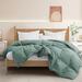 Eider & Ivory™ 600 Fill Power All Season Down & Feather Blend Comforter Down & Feather Blend/Cotton Blend in Green | 104 H x 90 W x 1 D in | Wayfair