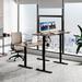 The Twillery Co.® Ilwell 55" W Height Adjustable Rectangle Standing Desk Wood/Metal in Black/Brown | 55 W x 28 D in | Wayfair