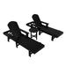 Highland Dunes Danek 77.6" Long Reclining Single Chaise w/ Table Plastic in Black | 37.8 H x 21.1 W x 77.6 D in | Outdoor Furniture | Wayfair