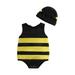 Karuedoo Infant Baby Boy Girl Bee Romper Bumblebee Jumpsuit with Hat 2Pcs Halloween Outfits Clothes