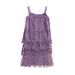 Gwiyeopda Toddler Kids Girl Summer Sleeveless Tassel Party Dress Zip Back Casual Midi Sling Dress