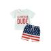 SUNSIOM 4th of July Baby Boy Outfit Toddler Boy Fourth of July Summer Clothes Short Sleeve T-Shirt Casual USA Shorts Set