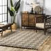 nuLOOM Britta Textured Diamond Tassel Area Rug 6 x 9 Beige