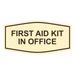 Signs ByLITA Fancy First Aid Kit in Office Sign (Ivory/Dark Brown) - Small