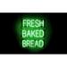 SpellBrite FRESH BAKED BREAD LED Sign for Business. 20.5 x 23.8 Green FRESH BAKED BREAD Sign Has Neon Sign Look With Energy Efficient LED Light Source. Visible from 500+ Feet 8 Animation Settings.