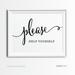 Please Help Yourself Formal Black & White Wedding Party Signs