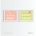 Welcome | Enjoy A Treat Modern Owl Girl Baby Shower Party Signs 2âˆ’Pack 2-Pack