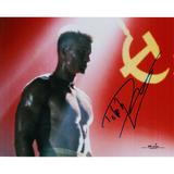 Dolph Lundgren Rocky IV Autographed 8" x 10" With USSR Flag Photograph