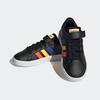 Klettschuh ADIDAS SPORTSWEAR "GRAND COURT COURT ELASTIC LACE AND TOP STRAP", Gr. 30, bunt (core schwarz, lucid blau, court grün), Synthetik, Textil, sportlich, Schuhe, Design auf den Spuren des adidas Superstar