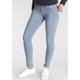 Skinny-fit-Jeans ARIZONA "mit Keileinsätzen" Gr. 18, K + L Gr, blau (bleached) Damen Jeans Röhrenjeans