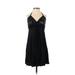 BCBGMAXAZRIA Casual Dress - A-Line Halter Sleeveless: Black Print Dresses - Women's Size 2