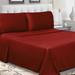 Latitude Run® Mitchell 300 Thread Count Standard Cotton Percale Sheet Set Cotton Percale in Red | Split King | Wayfair