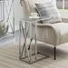 Wrought Studio™ Damore Glass Top C End Table w/ Metal Frame Stainless Steel/Glass in Gray | 24 H x 15.75 W x 10 D in | Wayfair