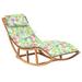 Ivy Bronx Braelynn Teak Single Chaise w/ Cushions Wood/Solid Wood in Brown/White | 28.7 H x 23.6 W in | Outdoor Furniture | Wayfair